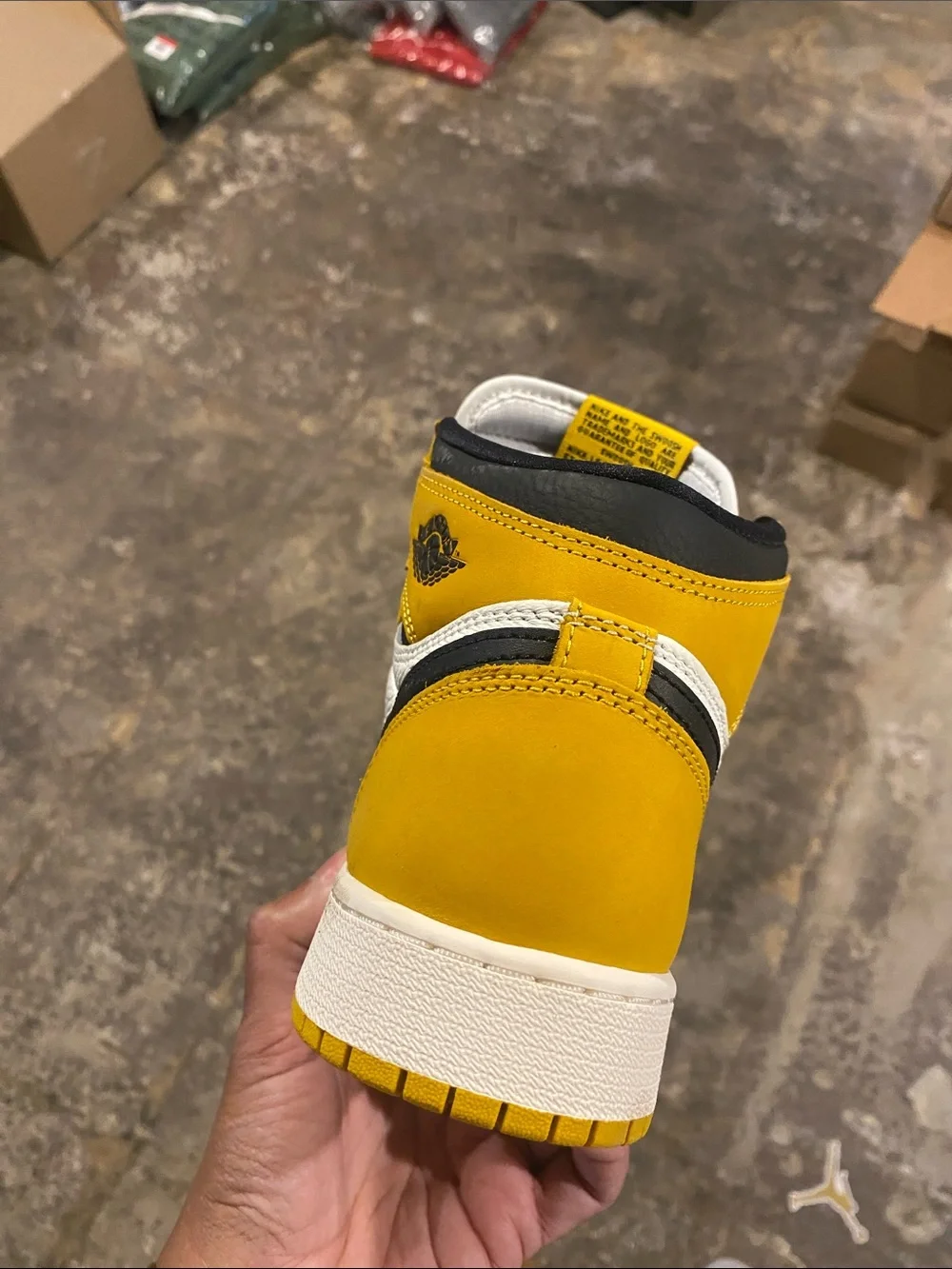 Nike Kids Air Jordan 1 High OG White Black Yellow Sneakers